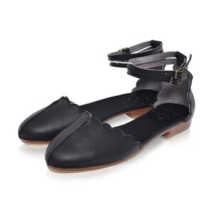 ELF Venus Leather Flats Black